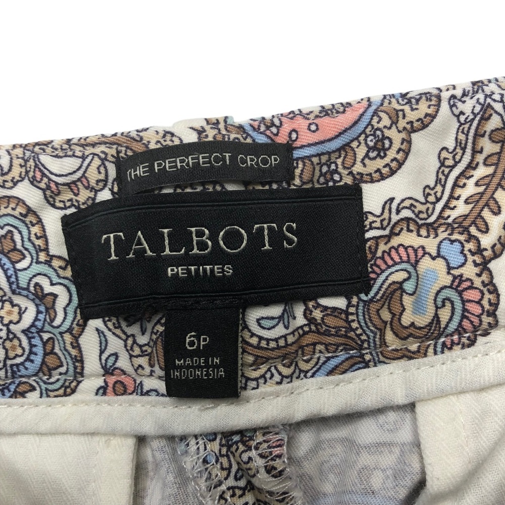 Talbots Petites Paisley Mid Rise Stretch The Perfect Crop Pants - Picture 9 of 12